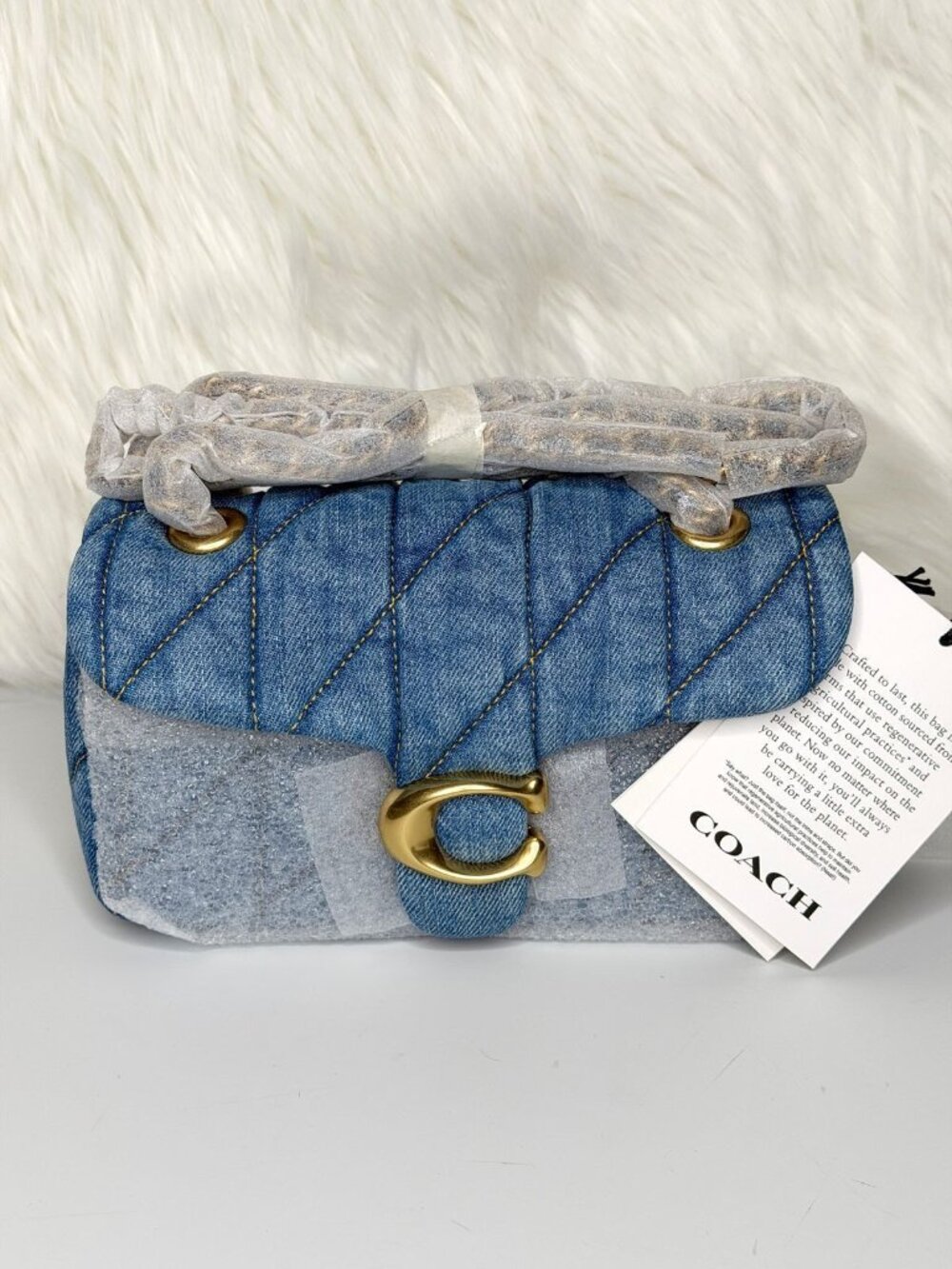 Coach Women’s Quilted Tabby Small Denim Shoulder Bag 20 - Picture 7 of 8